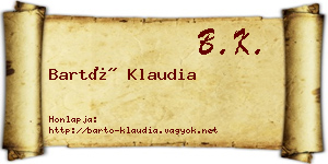 Bartó Klaudia névjegykártya