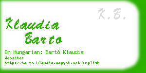 klaudia barto business card