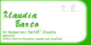 klaudia barto business card